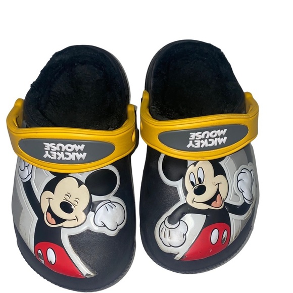 KIDS crocs mickey mouse black clogs children size 8 toddler - Picture 1 of 5